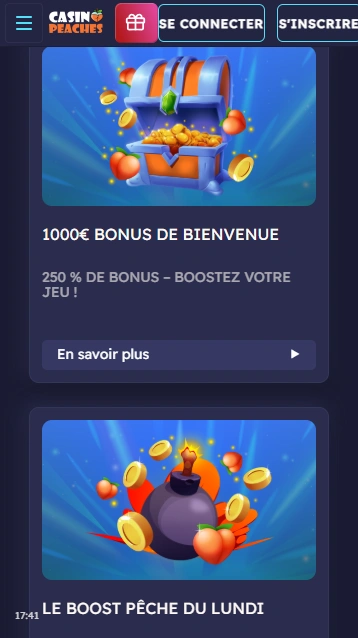 Bonus de Bienvenue sur Casino Peaches Profitez Sérieux Bonus sans Dépôt et Autres Promotions au Peaches Casino France