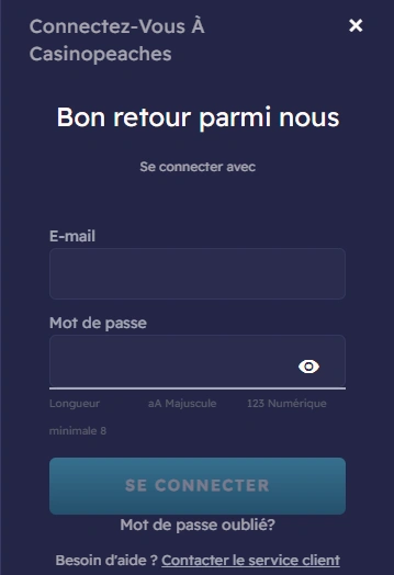 Connexion à Casino Peaches Login à CasinoPeaches Virtuel pour les Joueurs Français Aujourd’hui