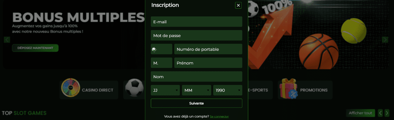Inscription sur Mr Xbet Connexion à Mon Compte en MRXBET5 Casino pour les Joueurs Français