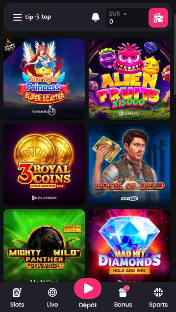 Essayer de Jouer au Online TopTip Casino avec Slots Sérieux
